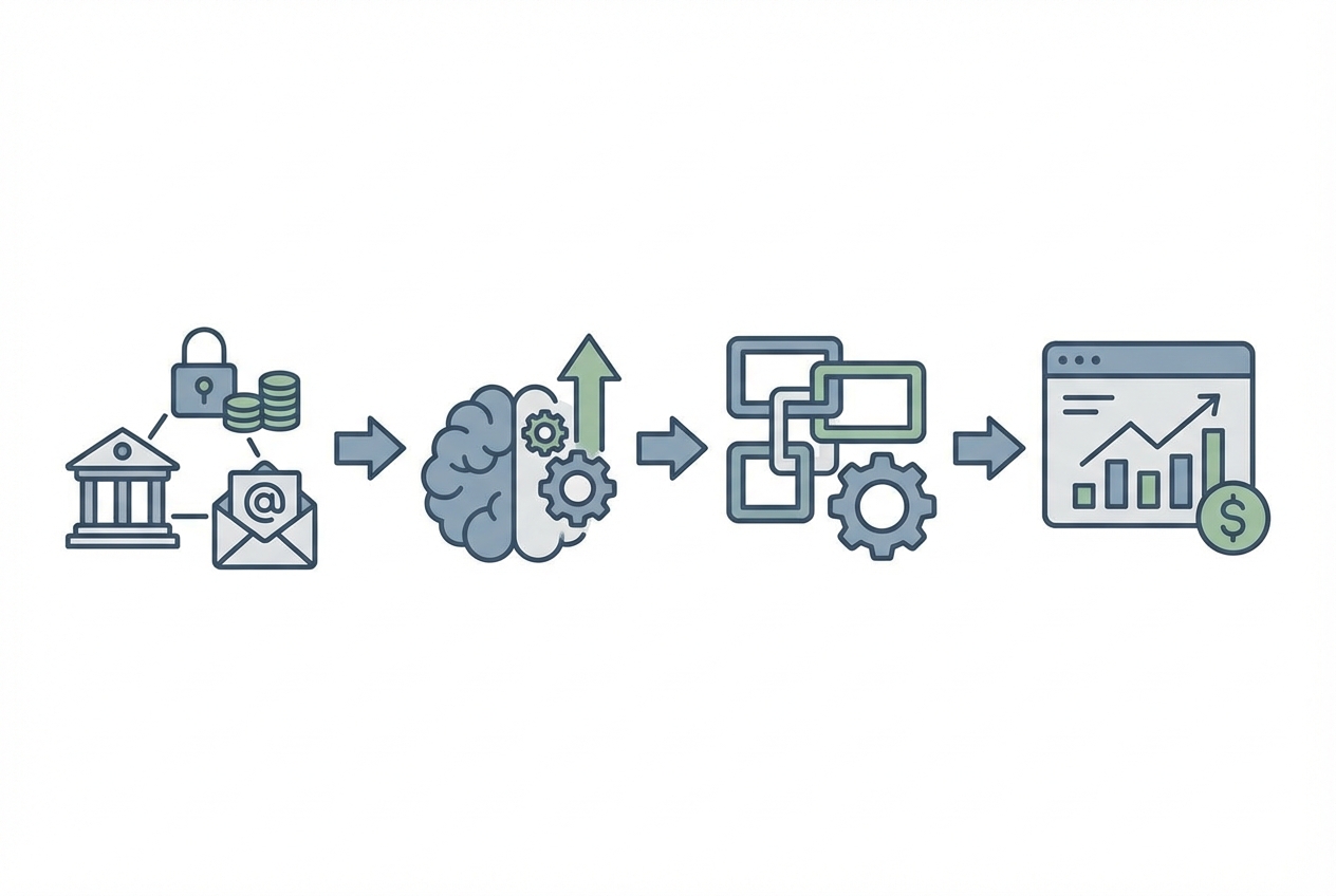 Four-step cash application automation rollout from data connection to ROI dashboard